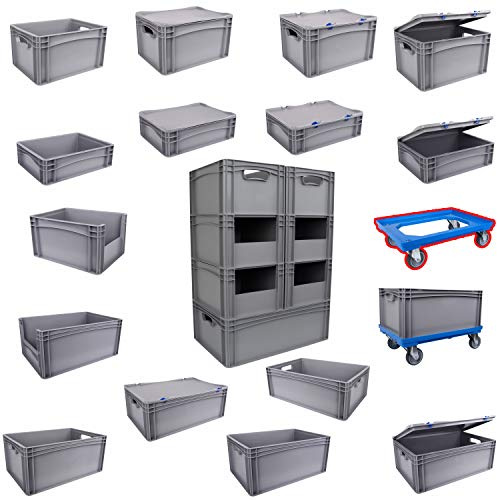 Transportroller mit 4 Lenkrollen, blau, passend für Eurobehälter/Aufbewahrungsboxen in 600x400 und 400x300mm