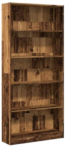 vidaXL Bücherregal Altholz-Optik 80x24x176 cm Holzwerkstoff | Dieses Bücherregal hat einen modernen Look, der jeden Raum aufpeppt, Es hat fünf geräumige Regale für all deine Bücher und