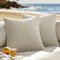 MIULEE 2 Pezzi Cuscini Da Esterno Resistenti Alle Intemperie Cuscini per Divano Decorativi Moderni Copricuscini Decorazione Polistero Aspetto Lino Per Giardino Divano Soggiorno Letto 40x40cm A-Beige