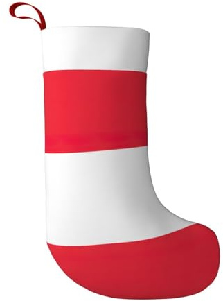 BREAUX Weihnachtsstrümpfe mit Österreichischer Flagge, ultraweicher Samt, Weihnachtsstrümpfe, Kamindekoration, 45 cm