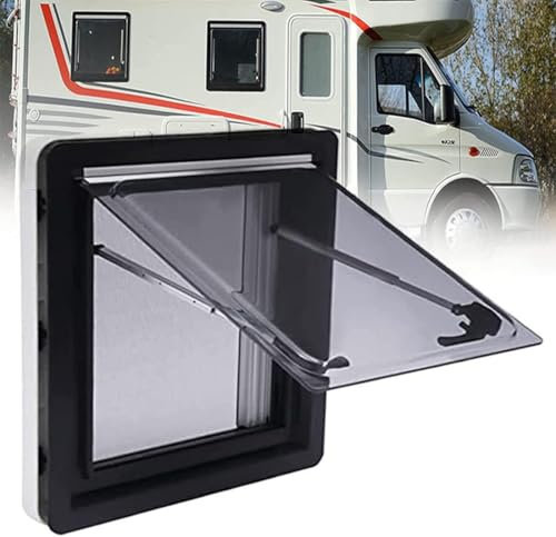 ZHANGshouf Finestra per camper, camper, cassetta, finestra a cerniera, finestra laterale per camper con tende oscuranti e zanzariere, per conversioni di caravan e cavalli, 600 x 350 mm