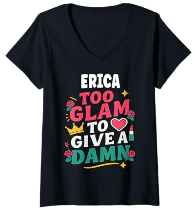 Womens ERICA Personalized Women's Gift Custom ERICA V-Neck T-Shirt