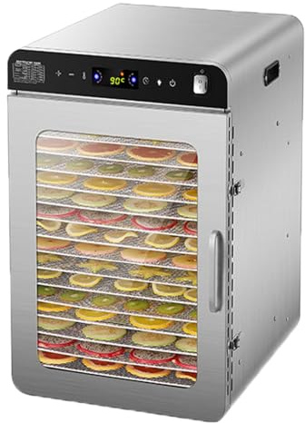 Smart Food Dehydrator Machine for Jerky Meat Vegetable Herb Pet Treat, Fruit Dryer Meat Drying Box,30-90℃ Temp Control & 24 Hours Timer,Dehydrater Maker