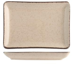 H&H Set 6 Piatti Rettangolari in Porcellana Avorio 13x18 cm – Linea Pearl – Eleganti Piattini da Portata per Antipasti, Finger Food, Dessert – Lavabili in Lavastoviglie