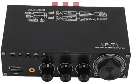 MENDUNER Amplificador Estéreo Bluetooth 5.1, Receptor de Audio para el Hogar de 2.1 Canales y 120 W con Entradas Coaxiales USB AUX, Calidad de Sonido de Alta Fidelidad para Parlantes de (Enchufe de