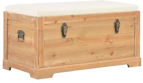 Mokuyary Aufbewahrungstruhe mit Auflage 80x40x40 cm MDF Schatztruhe Aufbewahrungskiste, Aufbewahrungsschrank für Flur, Schlafzimmer, Wohnzimmer