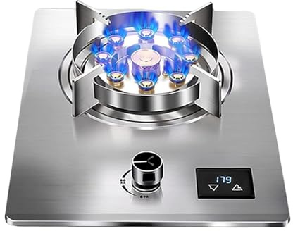 THEGA Fornello A Gas Singolo da 7,2 KW, 1 Bruciatore, Fornello A in Acciaio Inossidabile, con Funzione Timer, A Campeggio, Fiamma Regolabile, Tavolo E Incasso(LPG)