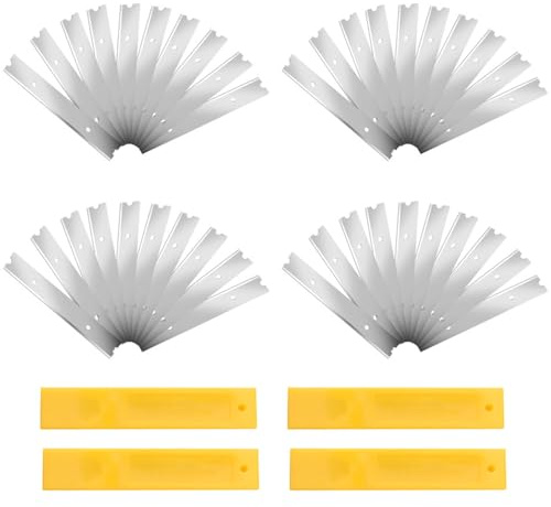 JDCMEI 40 Stück Ersatzklinge für Schaber 100mm, Kohlenstoffstahl-Klingen für Farbschaber, Teppichschabe, Tapetenschaber, Klingen mit Aufbewahrungsbox für Glas, Kleber, Fensterfliesen, Spiegel
