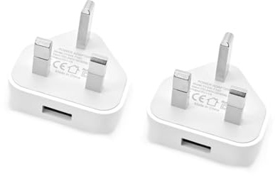 JZK 2 PCS 5V 1A USB plug, USB wall power adapter, charger socket adapter for iPhone 14/13/12, for Samsung Galaxy S25/24/S23, for iPad Pro/Air, white