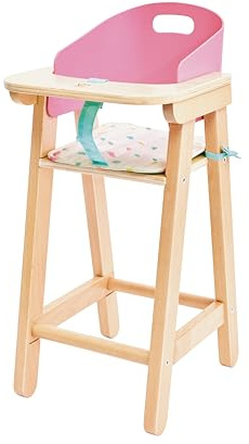Hape Puppenhochstuhl „Sweet Treats“ - Puppenzubehör für Spielpuppen, Puppenhochstuhl aus Holz, Rollenspiel Spielzeug, nachhaltiges Holzspielzeug, Geschenk für Kinder ab 2 Jahren