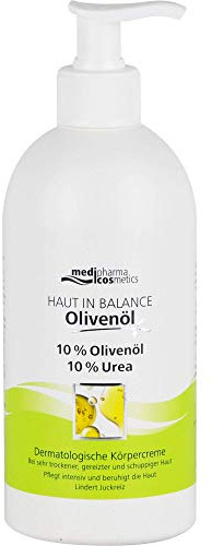 Olivenöl Haut in Balance Dermatologische Körpercreme | Bei sehr trockener, gereizter Haut | Pflegt intensiv & beruhigt die Haut | von medipharma cosmetics | 500 ml