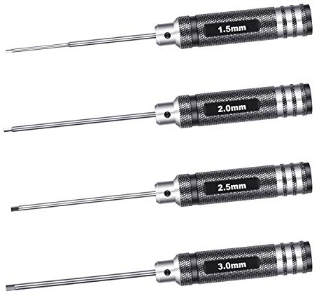 Neewer Chiave Esagonale in Nitruro di Titanio Leggero, Set da 4 Pezzi, Kit di Strumenti per Cacciavite Esagonale per Elicottero RC (1,5 mm/2 mm/2,5 mm/3,0 mm)