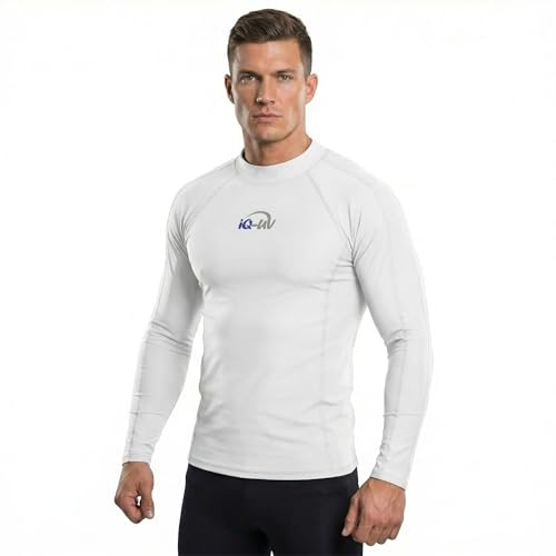iQ-UV Shirt Herren Langarm Slim Fit – Rashguard für Herren mit Sonnenschutz zum Schwimmen, Surfen & Wassersport – Schwimmshirt Männer – Atmungsaktiv und schnelltrocknend