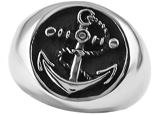 großer Herren Ring Anker Siegelring Seemanns Ring Bikerring Edelstahl Anchor