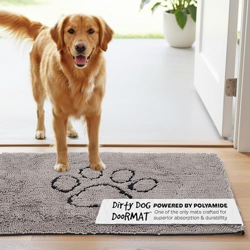 Dog Gone Smart Dirty Dog Doormat - Fast Drying Rug - Grey, 35 x 21 in