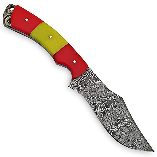 PAL 2000 KNIVES SBRR-9411 Coltello a lama in acciaio damascato fatto a mano personalizzato osso di cammello manico