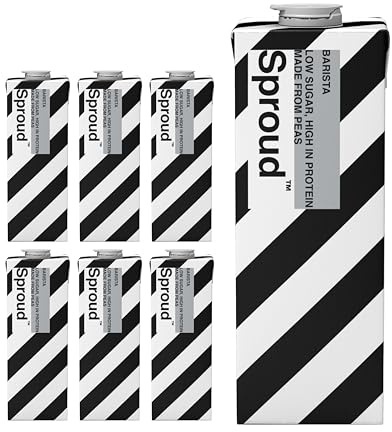 SPROUD - Plant-Based Milk, Low Sugar, Low Carb, High Protein, Long Life, Powered by Peas, Rich, Foamy and Easy to Froth (Barista) (6 x 1L)