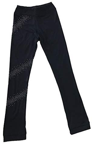 Perfeclan Eiskunstlauf Strumpfhose Schlittschuhhose Rollschuh Ski Skating Eislaufen Strumpfhose Glitzer Eiskunstlauf Leggings für Kinder und Erwachsene Sport Ballett Gymnastik, mit Kristall, 160cm