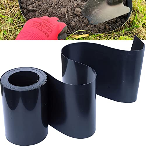 SORTON® Mechanisch Robust Elastische Rasenkante Es Super Flexible Rasenkante, Beeteinfassung, Rasenmähkante Kunststoff, Zaun Garten, Beeteinfassung, Rasenkantenprofile 20cm x 10m (Schwarz, 1 Stück)