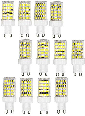 GOUGEER 12 Stück G9 10W LED Glühbirnen Ersatz der 100W Halogenlampe G9 1000 Lumen, kaltweiß 6000K, Keramiksockel, Nicht Dimmbare Glühlampe für die Beleuchtung zu Hause, g9 Kapselbirnen