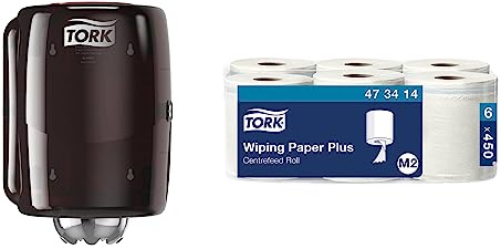 Tork Wandmontierter Spender für Mittelstreifen + Nachfüllset - M2 - Mehrzweck-Wischpapierhandtücher (6 x 150,7m)