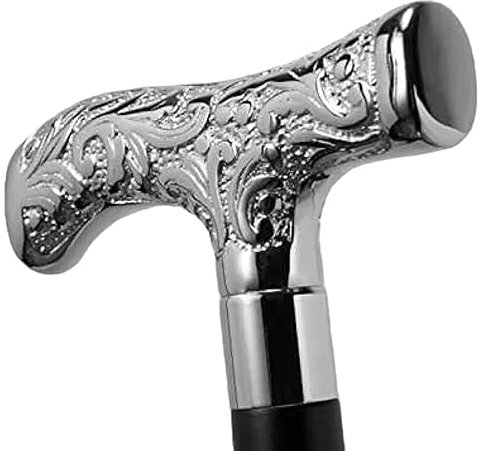 Nautical.Gift.Decor Canne de marche de luxe en laiton antique avec poignée argentée pour homme et femme