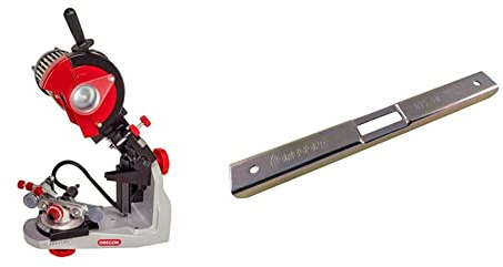 Oregon Professional 230 Volt Sägeketten-Schleifmaschine mit Hydraulischer Kettenklemmung, Universeller Sägekettenschärfer, für Alle Kettensägen-Ketten (620-230) & 27530 Tiefenbegrenzungslehre