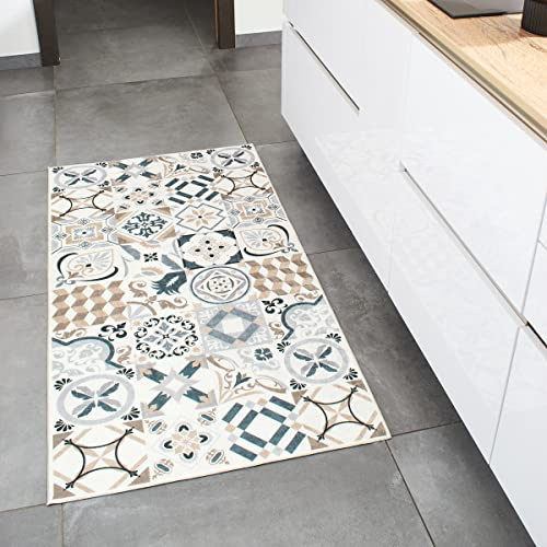 Nazar Tapis de Cuisine Lavable en Machine, Kitchen, Tapis de Passage et Salle de Bain, Couloir (755 Marron, 80x150 cm)
