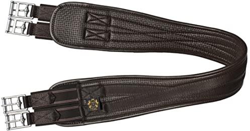 T TEKE Contoured Chafeless Girth for Horses, Airflow Waffle PVC Foam Construction with Double Side Heavy Duty Cotton Elastic and Stainless Steel Buckles (38-56)