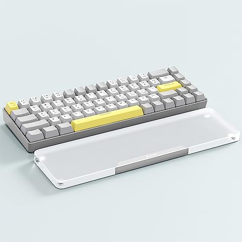 ATTACK SHARK 68 Tasten Acryl Handgelenkauflage Aluminium Handballenauflage | Transparente Acryl Oberfläche, Rutschfeste Basis, Ergonomische Unterstützung, Für TKL Mechanische Tastatur, Silber
