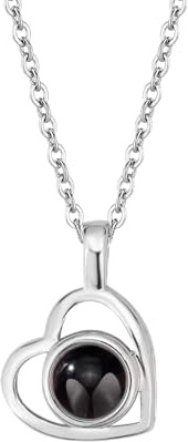 Easycosy personalisierte Halskette mit Bild Projektion, Kette damen mit Foto und vielfältiges Projektion Anhänger im Stein als personalisierte Geschenke für Mama Frauen Freundin Schwester zu Muttertag | Personalisierte Halskette mit Foto, Damen-Halskette mit projiziertem Foto, personalisierter Herzanhänger für Mutter und