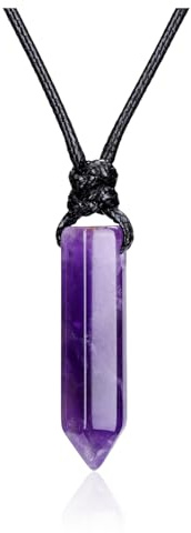 JSDDE Natural Crystal Necklace for Women Wen Reiki Healing Hexagonal Point Crystals Stone Pendant Necklaces Jewellery Gift
