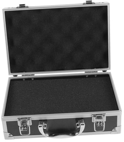 jojofuny Werkzeugkasten Aluminiumlegierung Sicherheitskoffer Mit Verriegelung Und Kompakter Größe Multifunktional Für Handwerkzeug Und Reisen