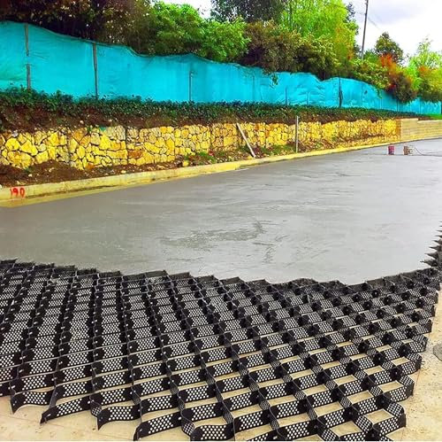 Estabilizador de rejilla de muro de contención for jardín, rejilla de grava for pasarela, Patio exterior, Patio trasero, pavimentadora de rejilla de suelo de geomalla Permeable en forma de panal ( Siz