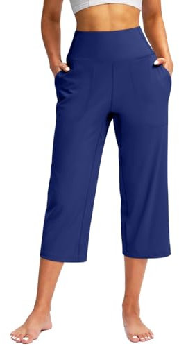 Uwdiohq Sale Angebote Yoga-Caprihosen Mit Taschen Für Damen Lässige Stretch Yoga Leggings Mit Hoher Taille Bequeme Hose Mit Weitem Bein Teenager Mädchen Bauchfrei Sommer W Sale Angebote Bestellung