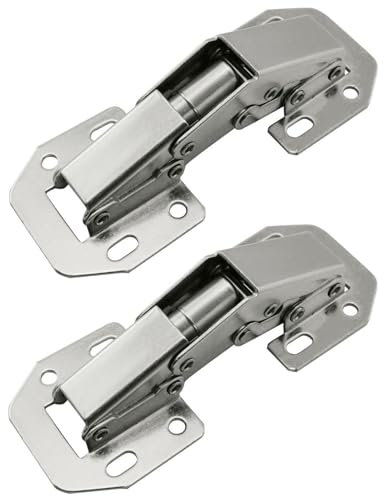 XGNG 2PCS 4Inch Metal Hidden Hinges Concealed Cabinet Hinges Surface Mount Hinges for Cabinet Doors Frameless