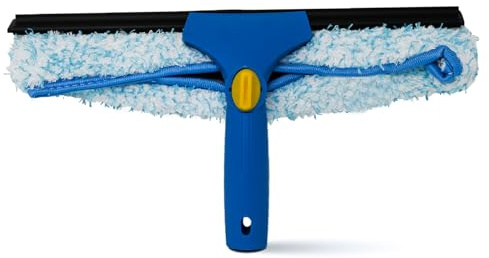 KLEEN HANDLER Professional 35 cm Window Washing Squeegee | 2-in-1 Scrubber and Squeegee Combo for Glass, Shower, Bathroom, and Car Cleaning