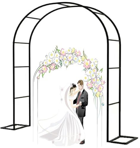 Mansfil Cadre D'Arche De Mariage, Treillis De Roses, Treillis De Roses Grimpantes, Arcs De Roses en MéTal, Arc De Ballon, Arche MéTallique Stable pour Diverses Plantes Grimpantes(W120 X H220cm)