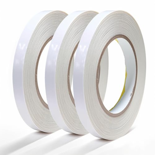 3 rotoli di nastro biadesivo trasparente, nastro biadesivo per artigianato, fai da te, scrapbooking e creazione di biglietti, arte, timbri in gomma (6 mm di larghezza x 15 m di lunghezza)