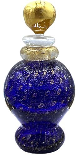 Bottiglia Collezione Vetro di Murano Murrina Foglia Oro Made in Italy forma cuore