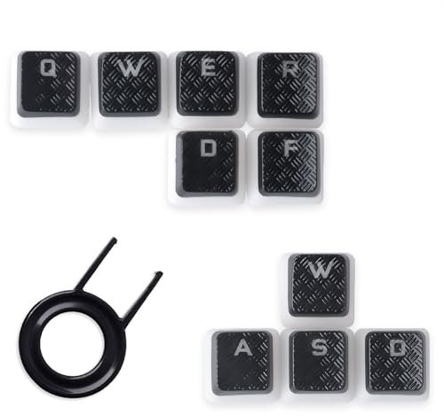 Lot de 10 touches texturées rétroéclairées de rechange pour clavier de jeu mécanique Corsair K65 K95 K100 K70LUX K70PRO et Razer HyperX Cherry MX Switches (Pudding Stripe)
