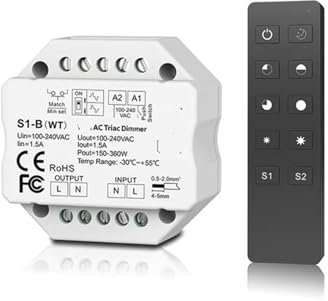 Dimmer LED S1-B 2.4G Dimmer Triac con telecomando AC 100-240V(S1-B+R1)