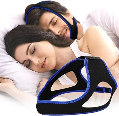 Anti Snore Chin Strap Devices, Comfortable Stop Snoring Solution for Sleep Chin Strap, Adjustable & Breathable for Men, Women