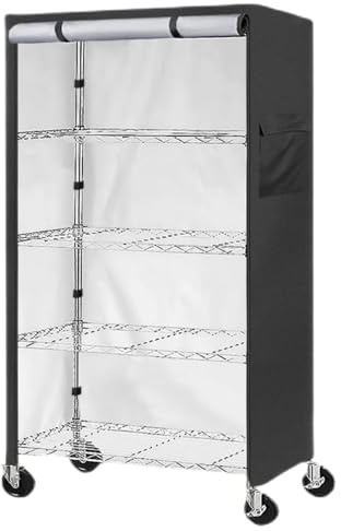 Lagerregalabdeckung für Drahtregal – robuster Reißverschluss-Schutz, wasserdicht und staubabweisend, ideal für Keller, Garage, Küche, Schrank, Terrasse, Speisekammer, Hauswirtschaftsraum