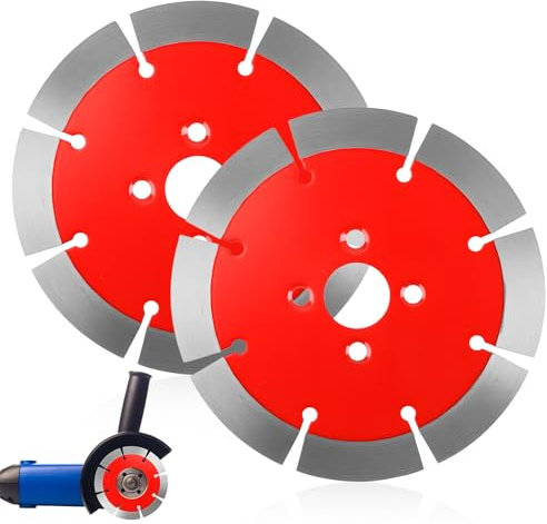 2 Pack 115mm Diamond Cutting Discs, Segmented Diamond Saw Blades for Angle Grinder 4.5 Dry Cutting Wheels Stone Cutting Disc for Stone Concrete Marble Granite Brick Masonry and Curb