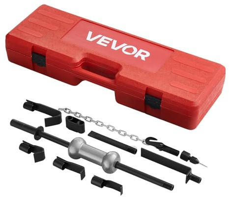 VEVOR Dent Puller Kit, 10 lbs 13-in-1 Slide Hammer Dent Removal Kit, Heavy-Duty Auto Body Truck Repair Automotive Damage Remover Tool Repair Frame with Carrying Case, Extension Rod, Non-Slip Handle