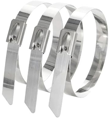 Fascette metalliche, Circa 10 pezzi di fascette stringicavo in acciaio inossidabile 304 multiuso autobloccanti da 7,9 mm, 100, 150, 200, 250, 300, 400, 500(100mm)