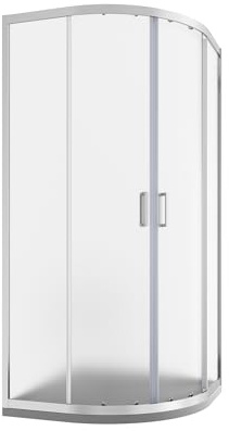 Box Doccia Semicircolare Vetro Temperato 6mm h185cm Profili Cromati modello Tonga (Vetro Stampato, 80x100cm)