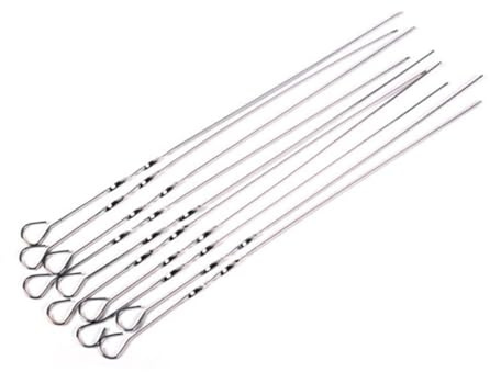 Toyvian 14 pièces Brochettes Barbecue Inox Réutilisables Aiguilles à Griller Plates Acier Inoxydable Longues pour Barbecue Extérieur Outils pour Fête Maison et Pique-