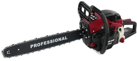 Motosierra de gasolina, 2400 W de gasolina, hoja de sierra de 50 cm, cilindrada de 58 cm³, motosierra de 2 tiempos, incluye sistema de protección de manos y kit de herramientas, 1 cadena, para cosecha
